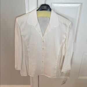 Elegant White Button-Up Women's Top